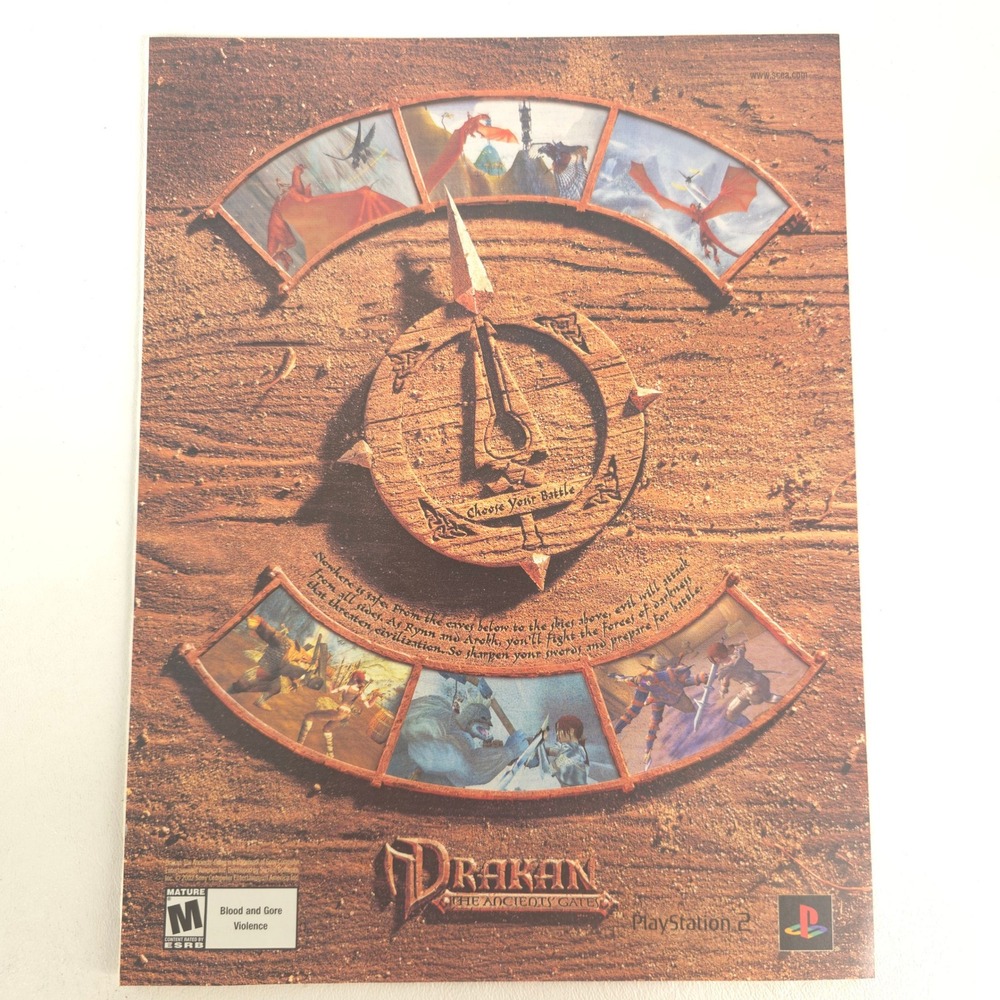 Drakan The Ancients' Gates Print Ad PS2 2002 PlayStation 2 Vintage Video Game